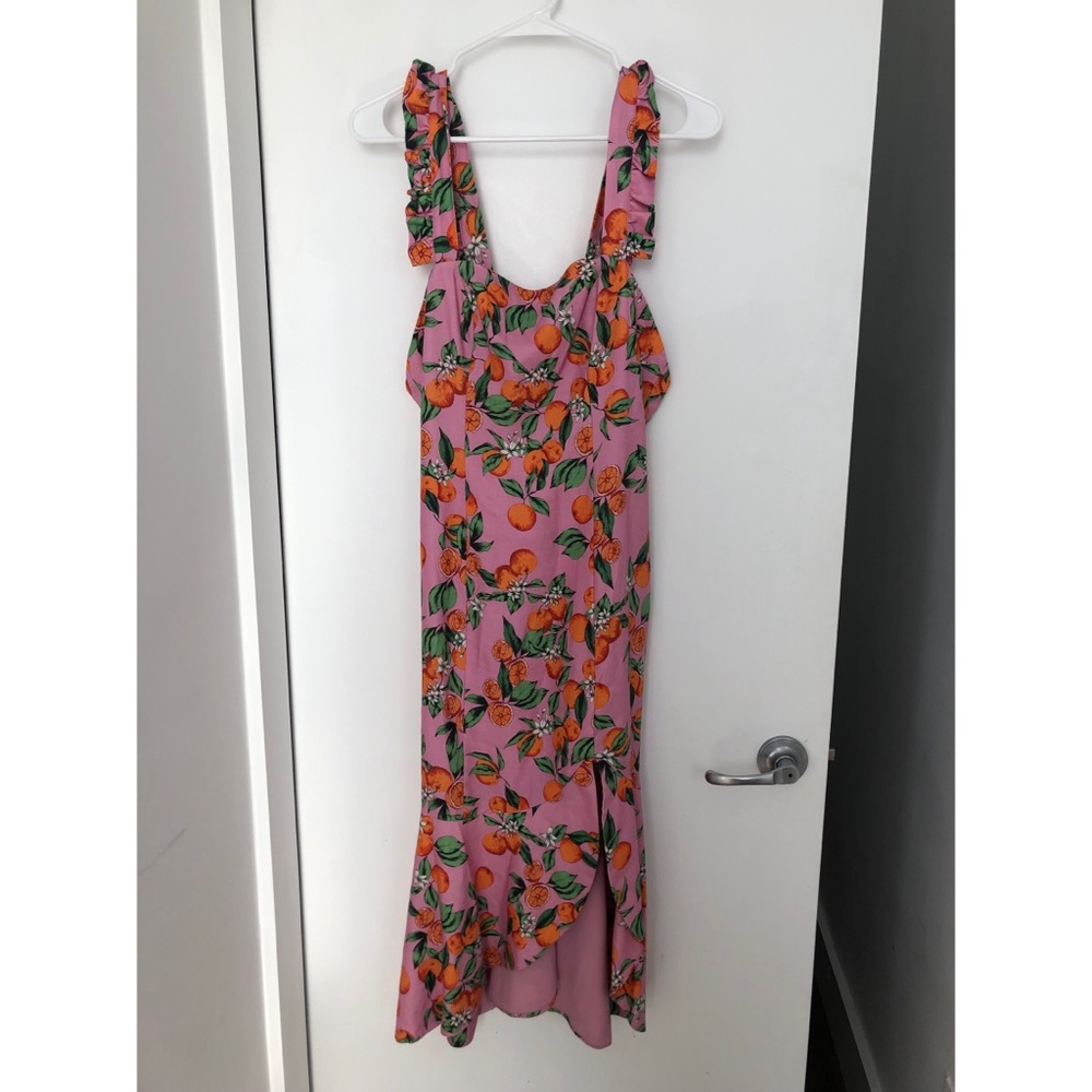 Finder’s Keepers Aranciata Pink Orange Midi Dress - Picture 5 of 5